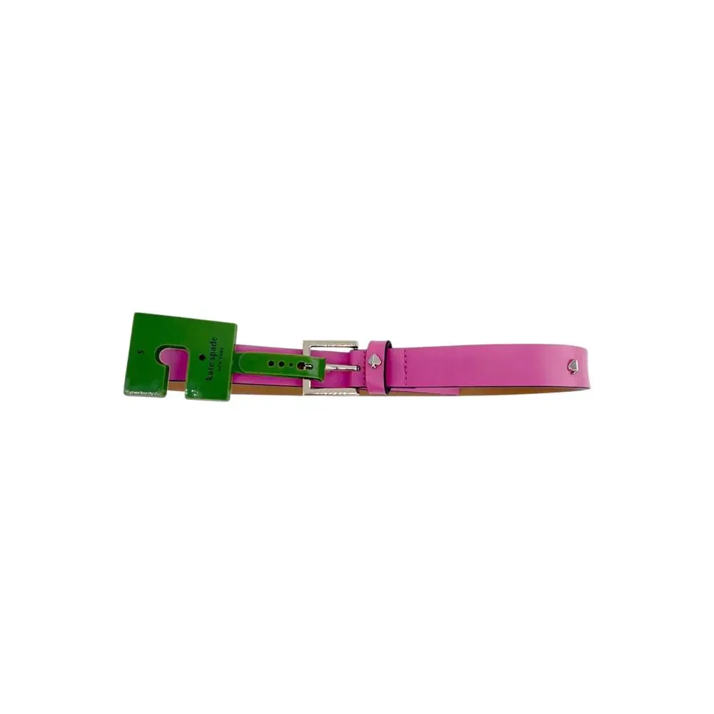 KATE SPADE New York Spade Belt in Rhododendron Grove / Pale Gold M